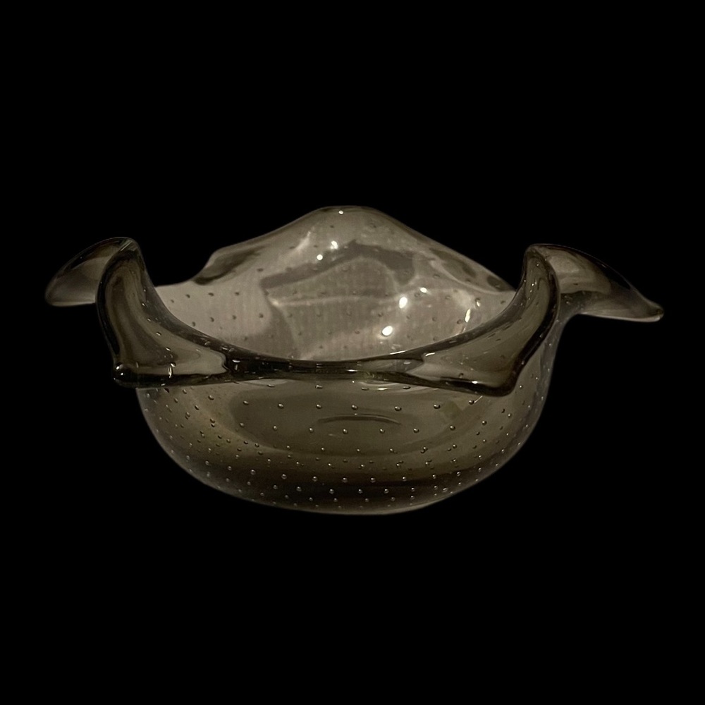 Murano Style Art Deco Glass Piece Ashtray/Trinket Dish/Bowl